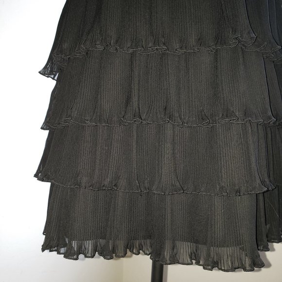 Cottagecore MOD Punk New Wave Pleated Tiered Black Ruffled Mini Skirt Madonna  S - Picture 8 of 14